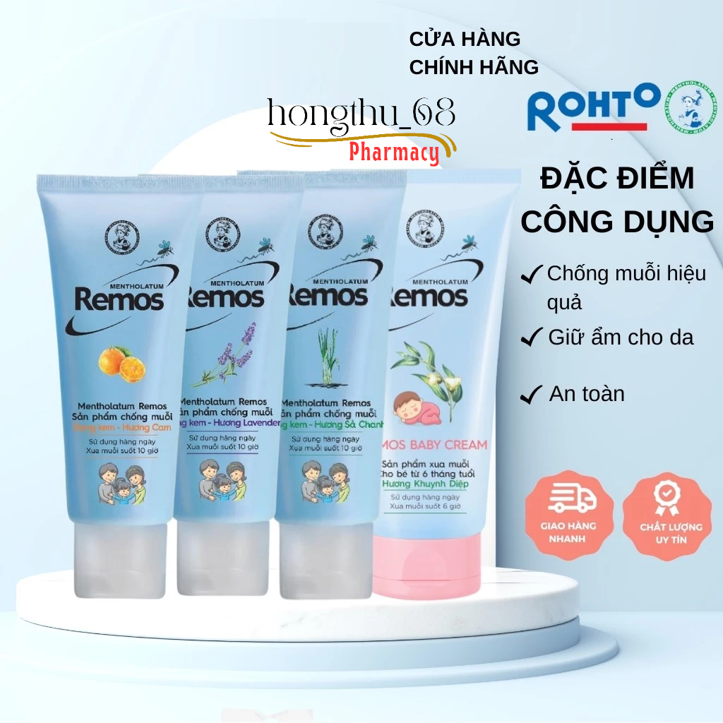 Kem chống muỗi Remos 70g xua muỗi suốt 6 giờ