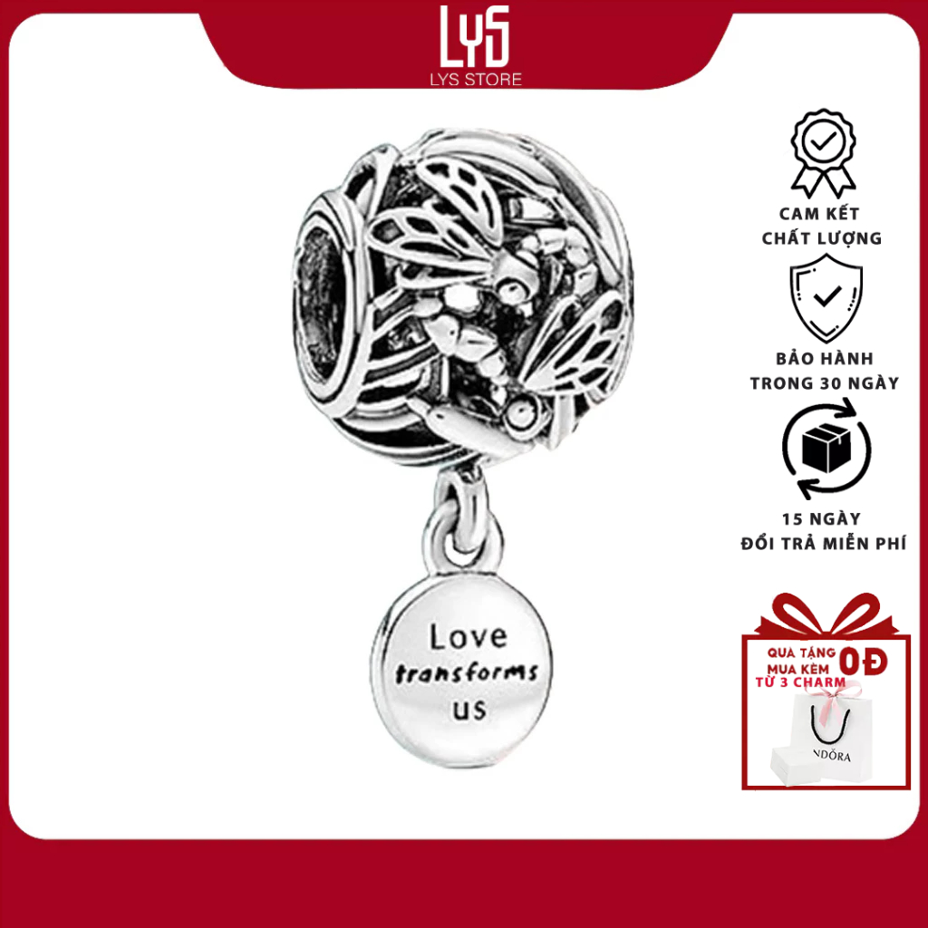 Charm Bạc Lys love transform us Open work dragonfly love 1181 - Charm Bạc S925 cao cấp
