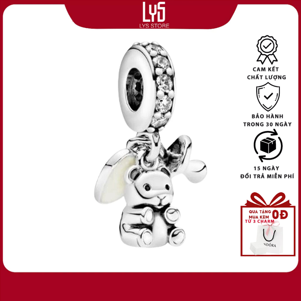 Charm Bạc Lys gấu Teddy Baby Teddy Bear 1175 - Charm Bạc S925 cao cấp