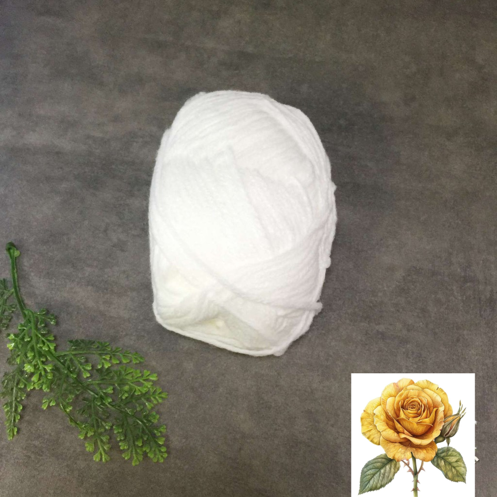 Len sợi đan móc màu trắng