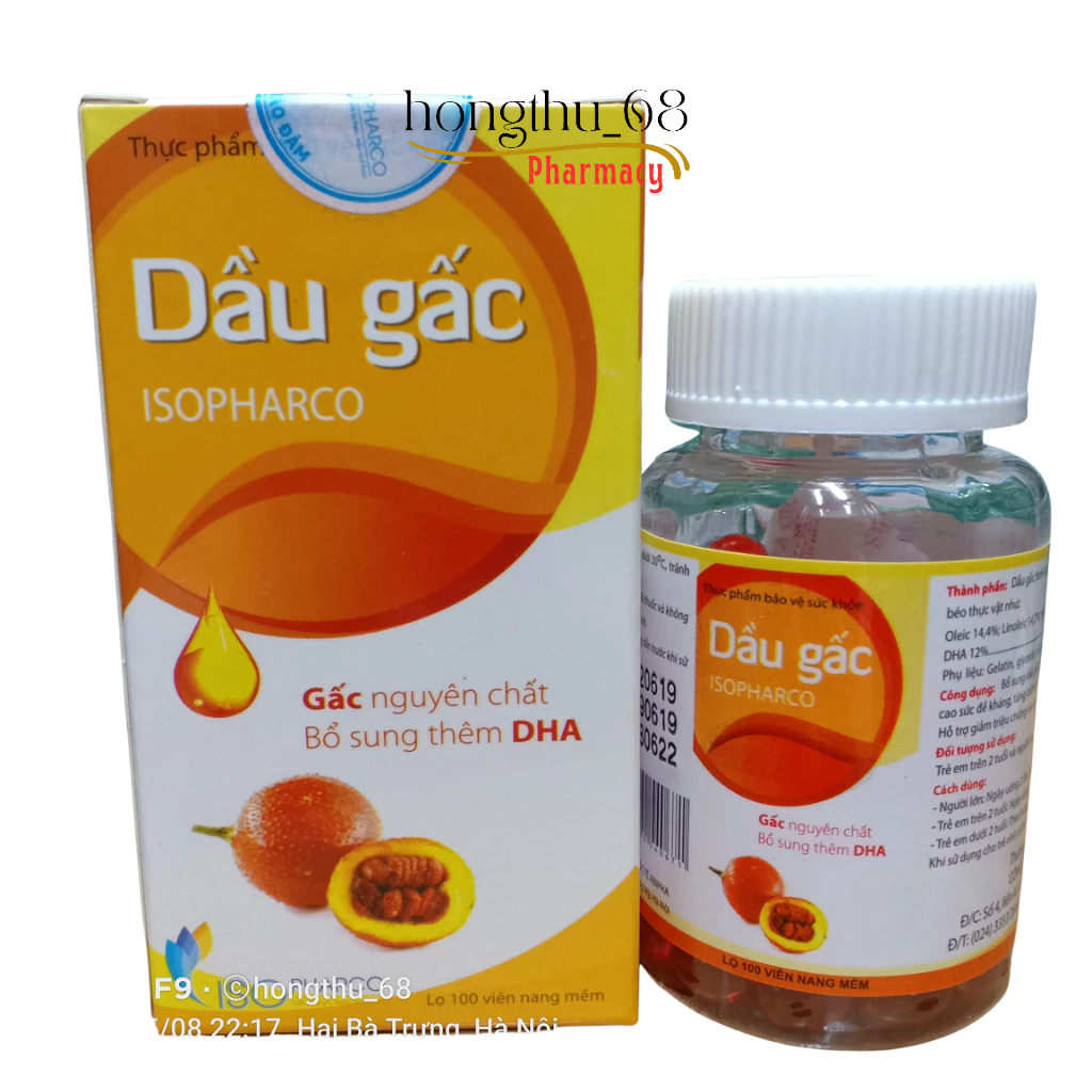 Dầu gấc Isopharco lọ 100 viên