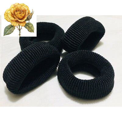 Dây thun cột tóc bản lớn - dây len buộc tóc màu đen