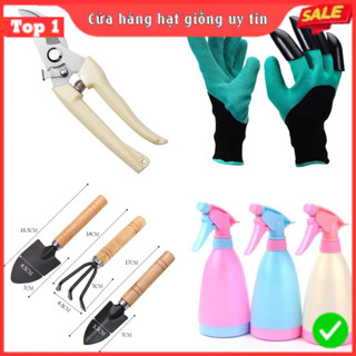 Combo dụng cụ làm vườn/ Chậu nhựa/ Găng tay / xẻng trồng cây/ kéo cắt tỉa/ bình tưới cây/ béc phun xương/Phân bón/...