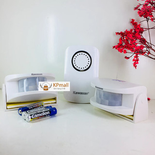 Chuông cảm ứng báo khách, báo động không dây 2 đầu cảm ứng 1 chuông Kawasan I287B-D28