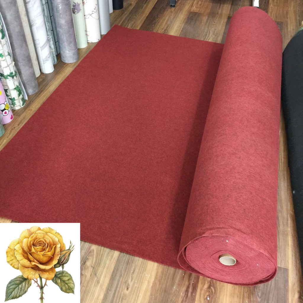 Thảm nỉ trải sàn màu đỏ đô - 1m²
