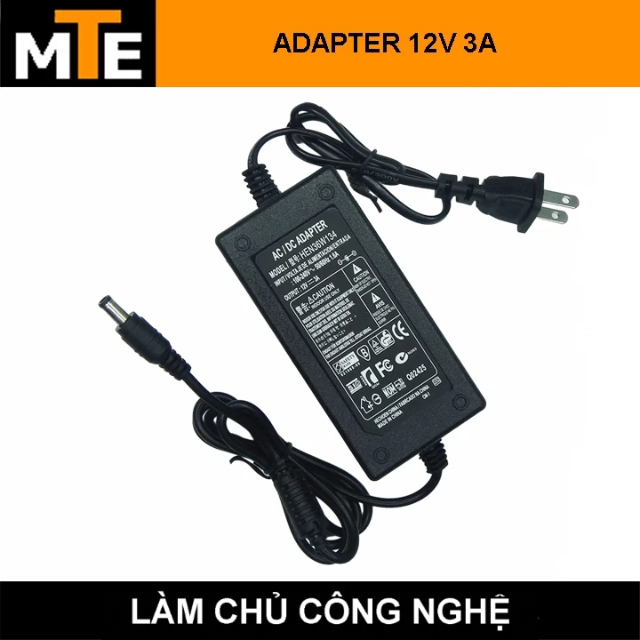 Nguồn adapter 12V 3A jack DC 5.5*2.1mm