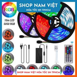 Combo 10m Dây Đèn Led 5050 RGB Chống Nước Kèm Nguồn và Remote 44 Phím