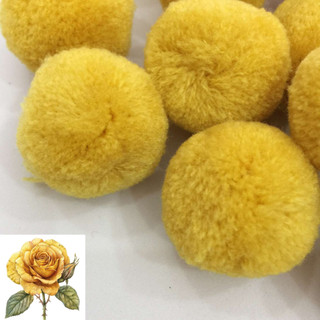 Ba cục bông len tròn màu vàng - 3cm