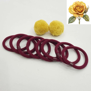 Ba cục bông len tròn màu vàng - 3cm