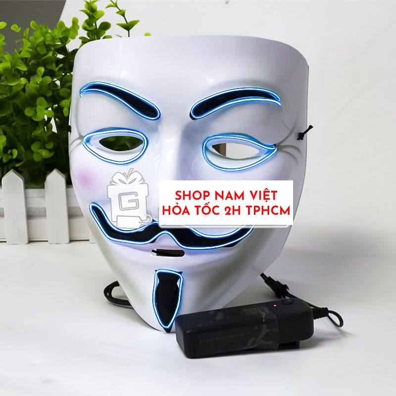 Mặt Nạ Hacker Anonymous Có Đèn LED Hóa Trang Cosplay Halloween