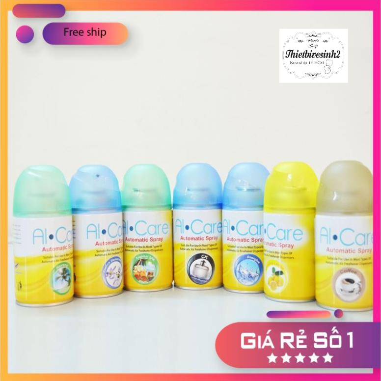Chai xịt thơm phòng Alcare 300ml đủ mùi (dùng được cho các loại máy xịt phòng tự động)