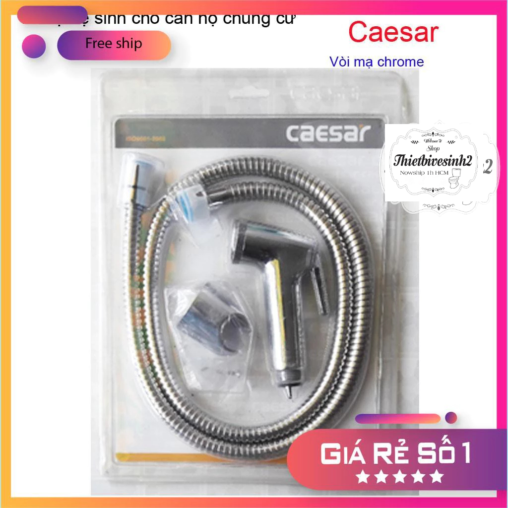 Vòi xịt vệ sinh Caesar BS304CW Crome. Vòi xịt dùng cho vùng nước mạnh chung cư nhà cao tầng siêu bền