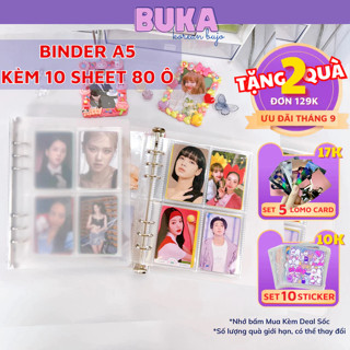 Binder bìa sổ còng nhựa đựng ảnh Collect Book sheetmeet đựng photo card khổ A5 Buka Combo Binder sheet