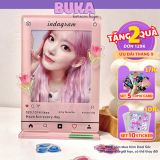 Khung ảnh Insdagram Buka khung tranh đựng card acrylic standee để bàn 6*9cm kèm emoji (có seal)