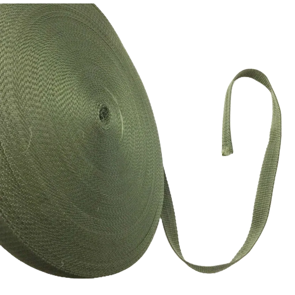 Dây dù dẹt màu xanh rêu [ 1 mét X khổ rộng 3cm ]