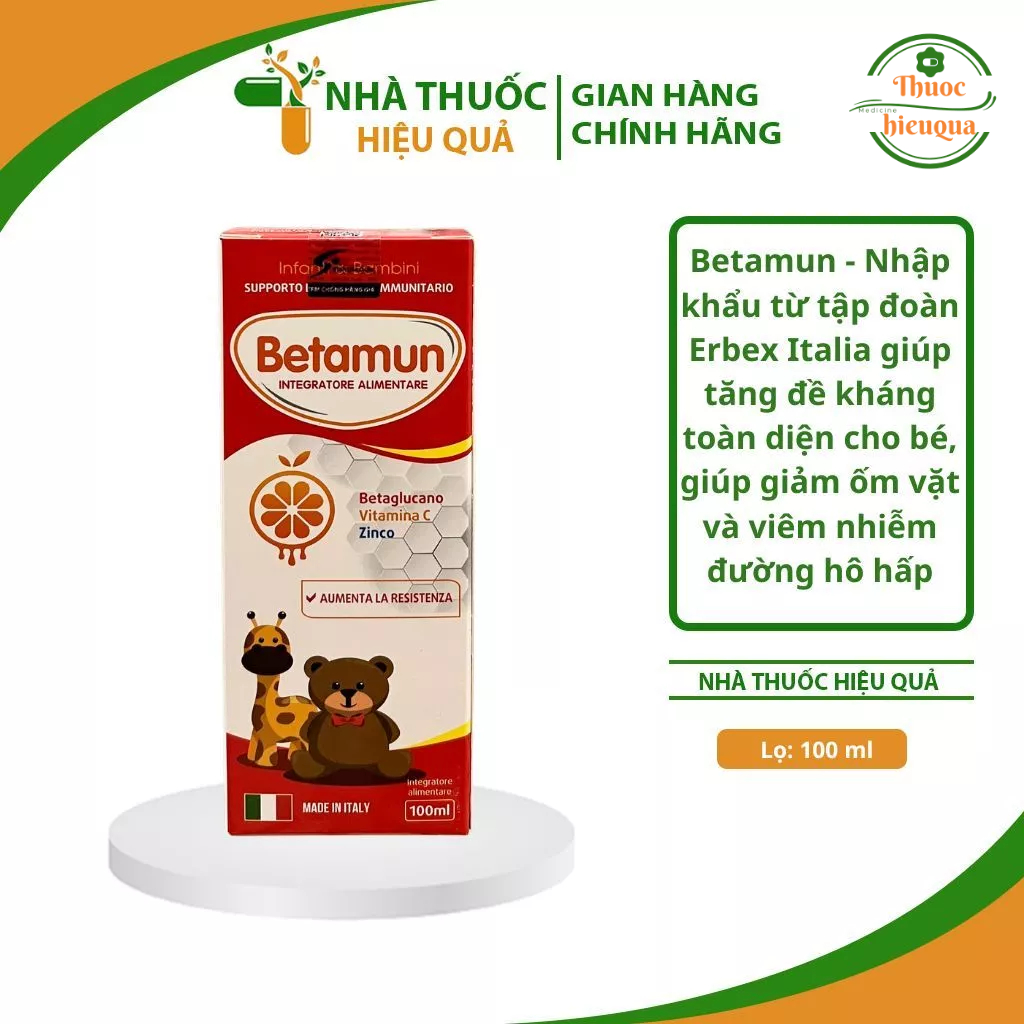 Betamun I Siro ăn ngon, tăng sức đề kháng xuất xứ từ Italia I Chứa Beta Glucan chiết xuất từ nấm men hiệu quả cao