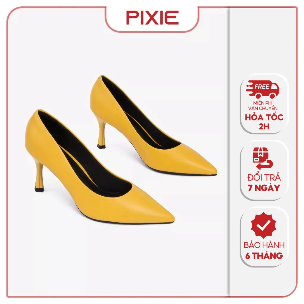 Giày Cao Gót 7cm Basic Mũi Nhọn Mềm Êm Chân Pixie X457