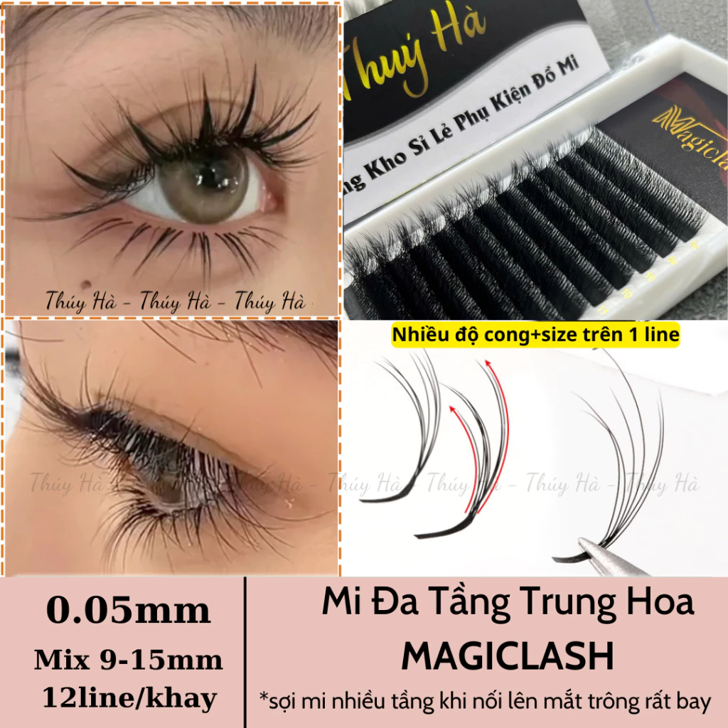 Mi đa tầng Trung Hoa Magiclash nối siêu bay \ độ cong chuẩn LB-LC \ dày 0.05 \ Mix 9-15mm \ Thúy Hà