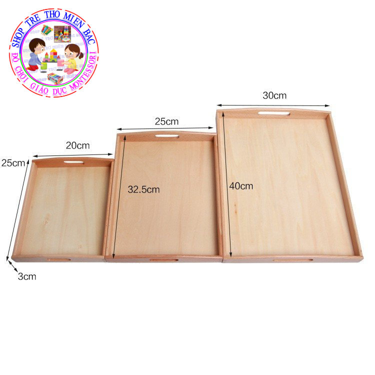 Khay gỗ Montessori- 20x25cm