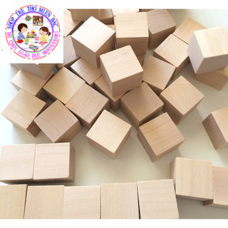 100 Khối gỗ vuông 2cm (cube-100PCS)