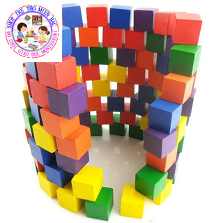 100 Khối gỗ vuông 2cm (cube-100PCS)