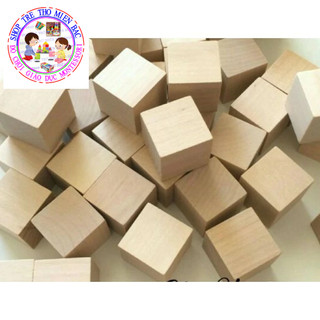 100 Khối gỗ vuông 2cm (cube-100PCS)