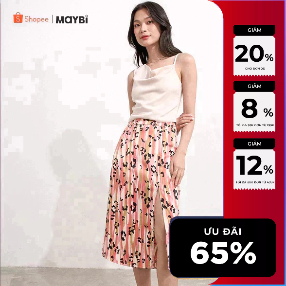MAYBI Áo ôm lụa nhung kem lệch vai cổ đổ