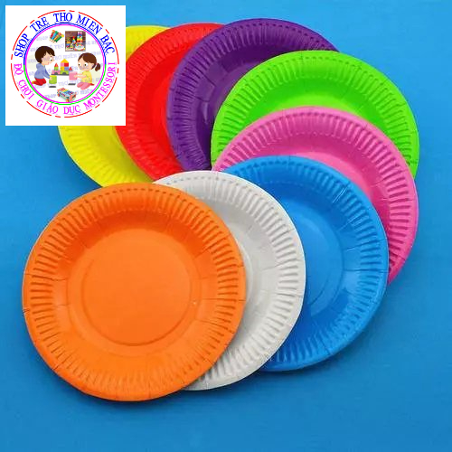 Set 10 đĩa giấy màu làm đồ thủ công