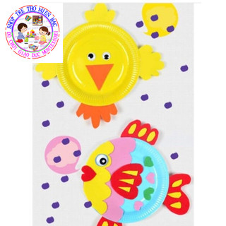 Set 10 đĩa giấy màu làm đồ thủ công