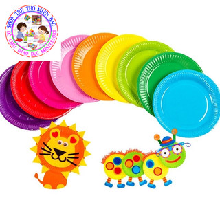 Set 10 đĩa giấy màu làm đồ thủ công
