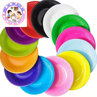 Set 10 đĩa giấy màu làm đồ thủ công