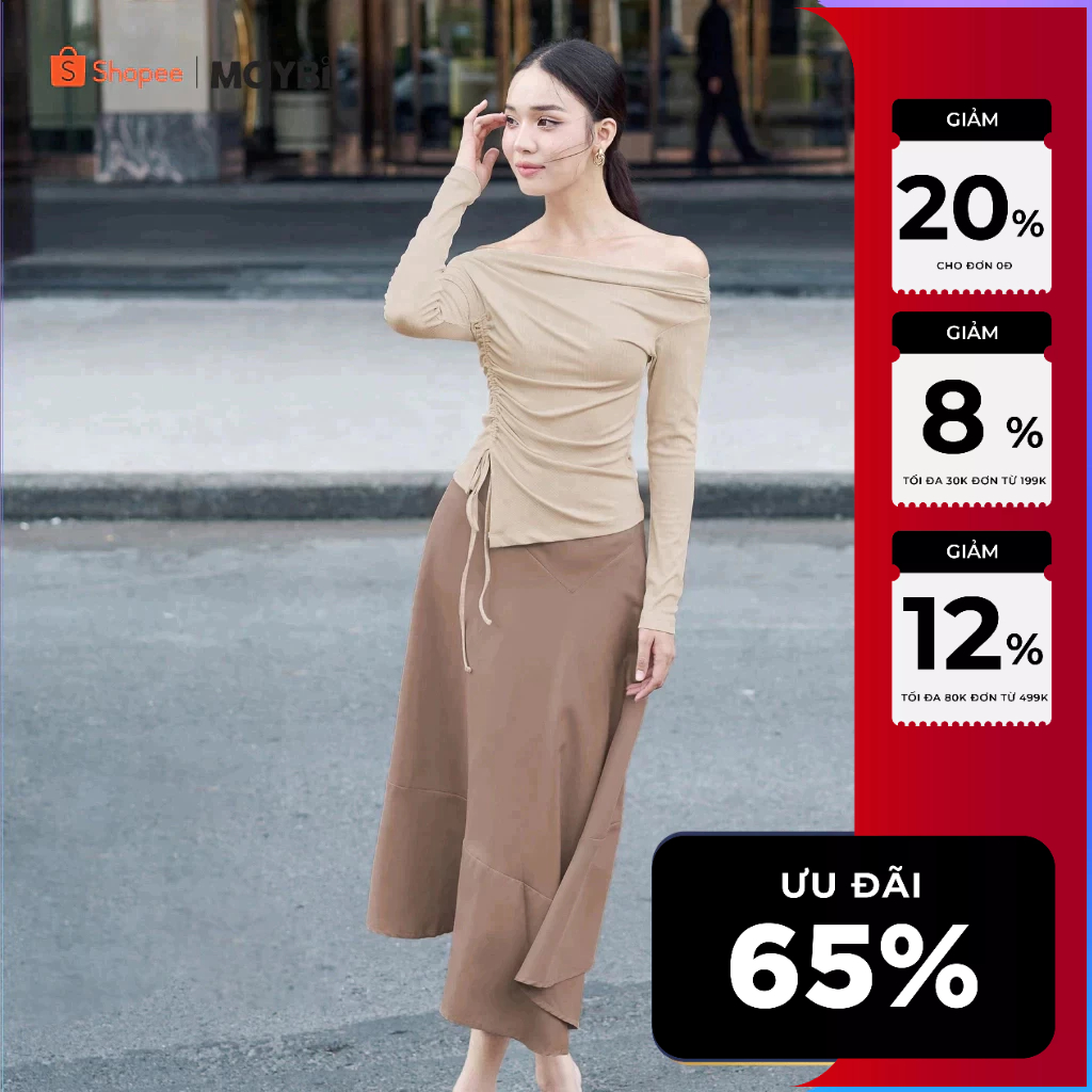 MAYBI Chân váy midi xòe rã kiểu