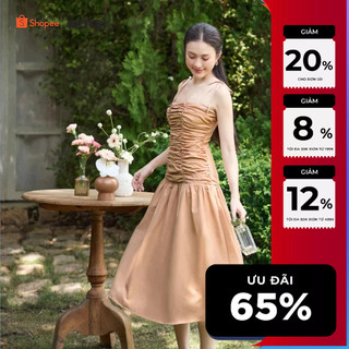 Đầm xòe chéo mịn nhún kiểu Maybi