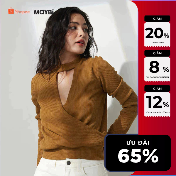 MAYBI Áo thun đắp chéo form suông