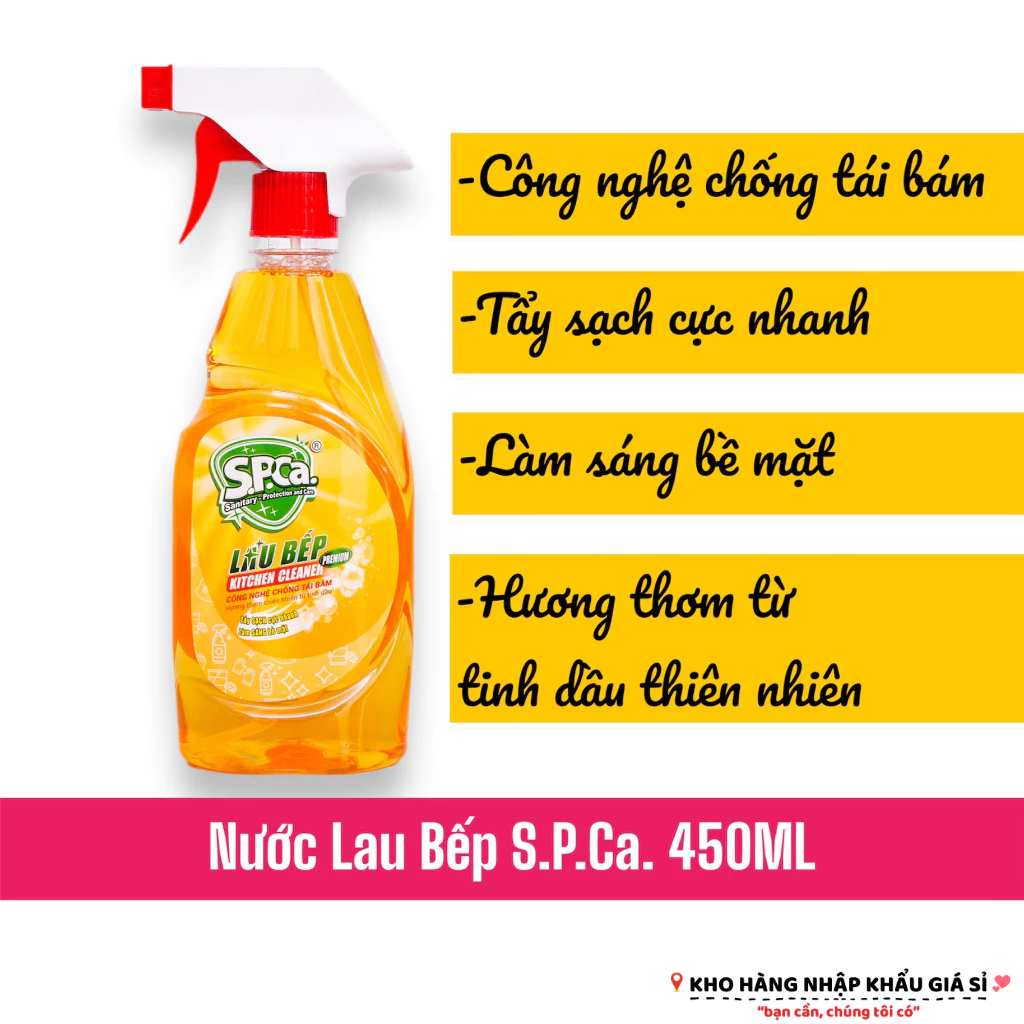 Chai Xịt Lau Bếp S.P.Ca KITCHEN CLEANER PREMIUM 450ML