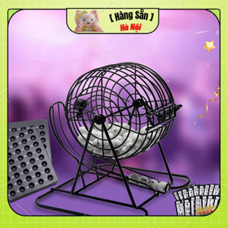 Bộ Đồ Chơi Lô Tô BINGO Máy chơi bài lồng game kim loại với 75 quả bóng cho bữa tiệc KTV CoinisiCoo