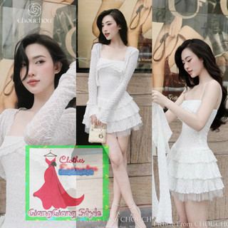 VÁY REN XỜ TẦNG DÂY MẢNH+ ÁO KHOÁC NGOIAF 150824