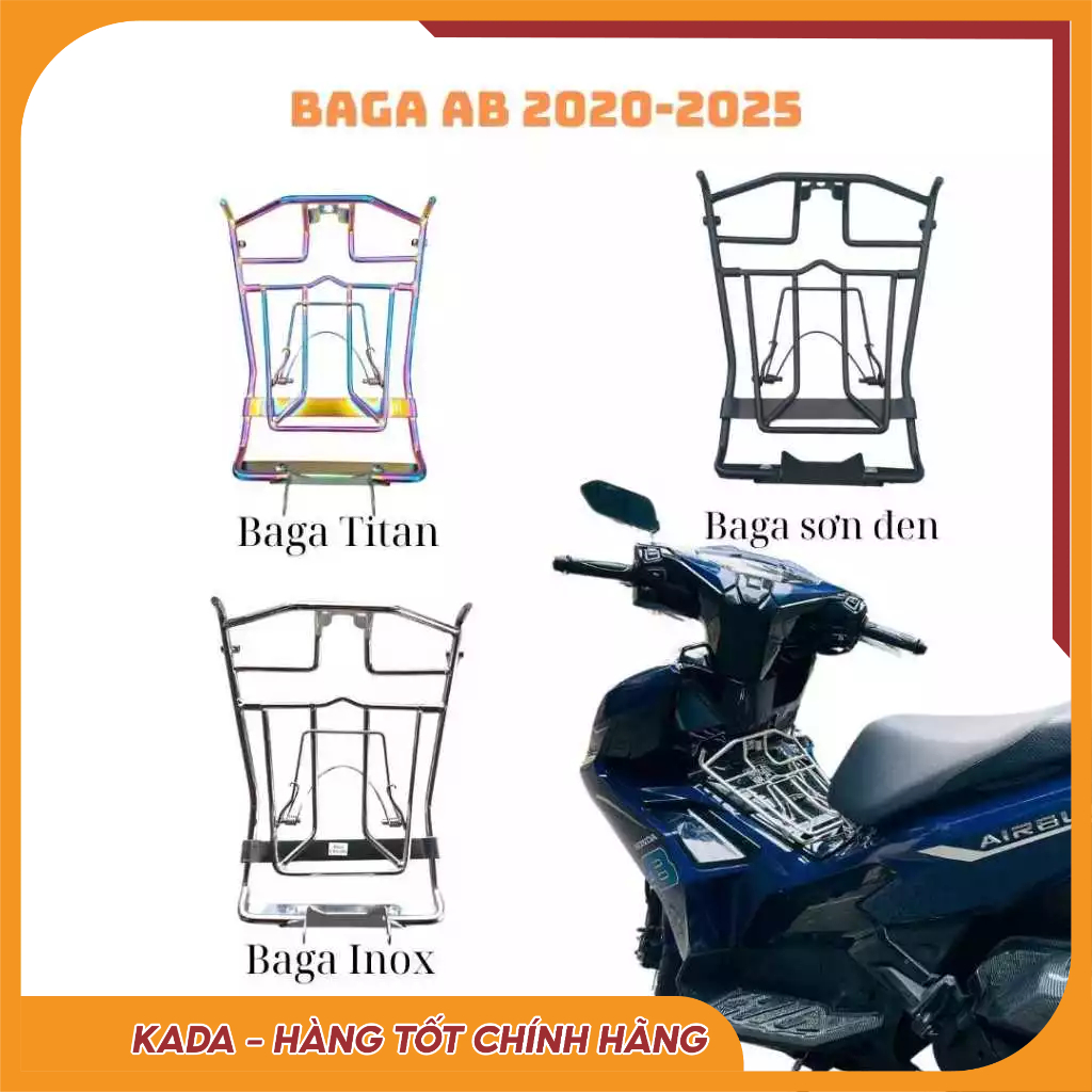 Baga AB 2020-2025 BẮT CỐP (baga AB)-LOẠI DÀY 10LY- cao cấp inox304