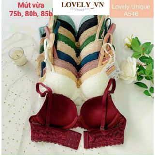  Áo lót lovely  áo ngực ren 3 móc mút vừa 3cm nâng ngực tròn đẹp định hình ngực Lovely 546 
