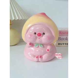  Heo đất bé Đào cute  C19xD17xR17 | quà tặng trang trí ống tiết kiệm tiền Tiệm Heo Soda 