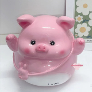  Heo đất tiết kiệm HEO ĐEO TÚI THỎ cute 3 size | quà tặng trang trí Tiệm Heo SODA 