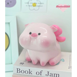  Heo đất tiết kiệm Heo hồng Má Phính bản đeo nơ cute C21xD16xR16  | quà tặng trang trí ống tiết kiệm tiền Tiemheosoda 