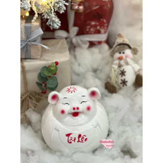  Lợn heo đất ống tiết kiệm tiền mẫu Ông địa tài lộc  C20xD20xR20  phong thuỷ trang trí tủ kệ TIỆM HEO SODA 