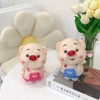  Heo đất cặp đôi tễu yếm cute heo mặc yếm    C18xD12xR12  | trang trí quà tặng siêu xinh ống tiết kiệm tiền TIỆM HEO SODA 