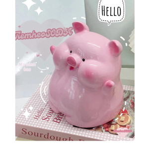 Heo đất tiết kiệm Heo má bánh bao Hello SZ NHỎ (C16xD15xR13) ( lỗ tròn/ngang-ngẫunhiên) quà tặng, decor Tiệm Heo Soda