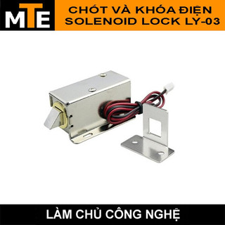 Khóa điện solenoid lock ly-03 - khóa điện dc 12-24v + bản lề