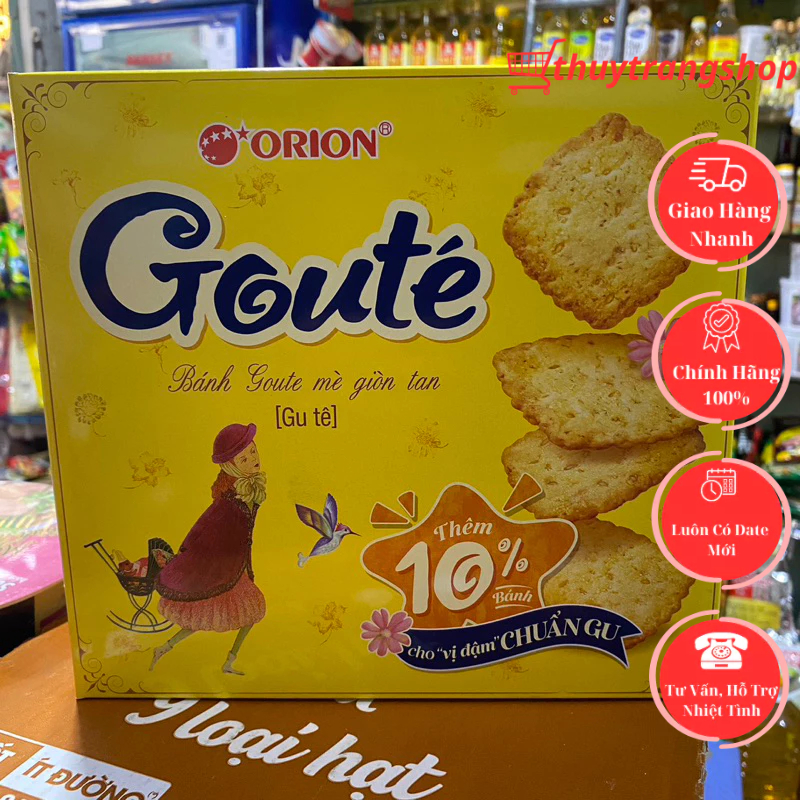 Bánh Goute Mè Giòn Tan Hộp 8 Cái Và Hộp 4 Cái