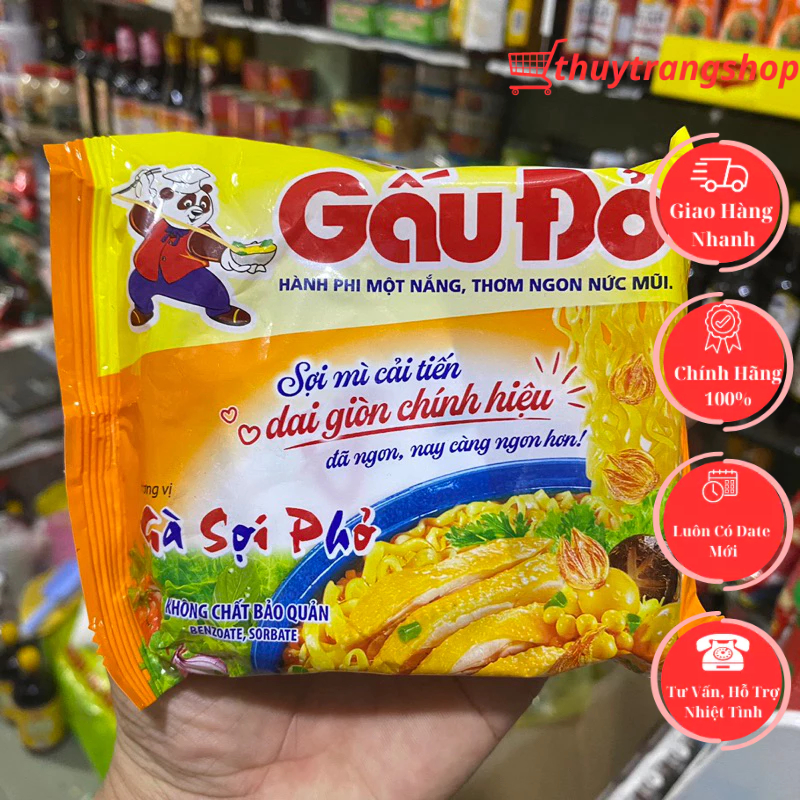 Mì Gấu Đỏ Sợi Phở Gói 65g