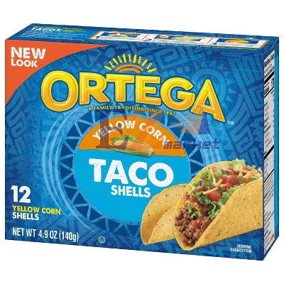 [Hàng Mỹ] Vỏ bánh Taco Shell Ortega - Hộp 140g gồm 12 cái bánh cứng khô DATE:09.2026