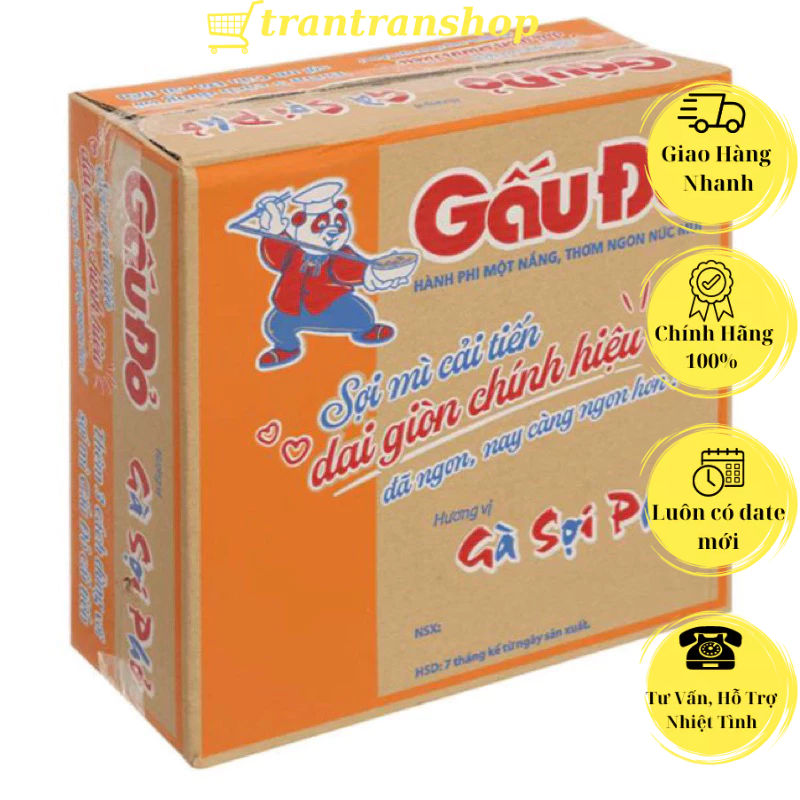 Thùng 30 gói mì gấu đỏ Gà sợi phở